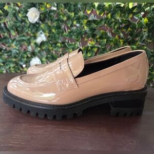 AEROSOLES Women's Patent Leather Loafers - Nude and Black